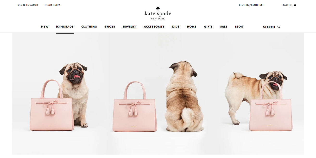 Kate Spade website, Sam Shop