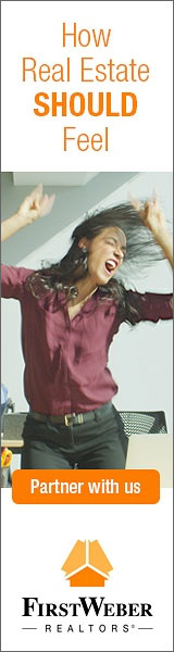 First Weber digital display ad of a woman an office dancing and celebrating