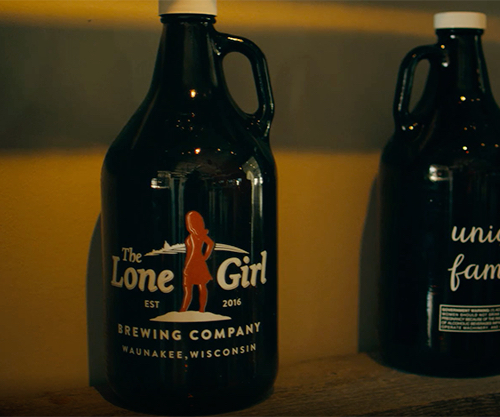 Growler of beer from Lone Girl Brewing Company