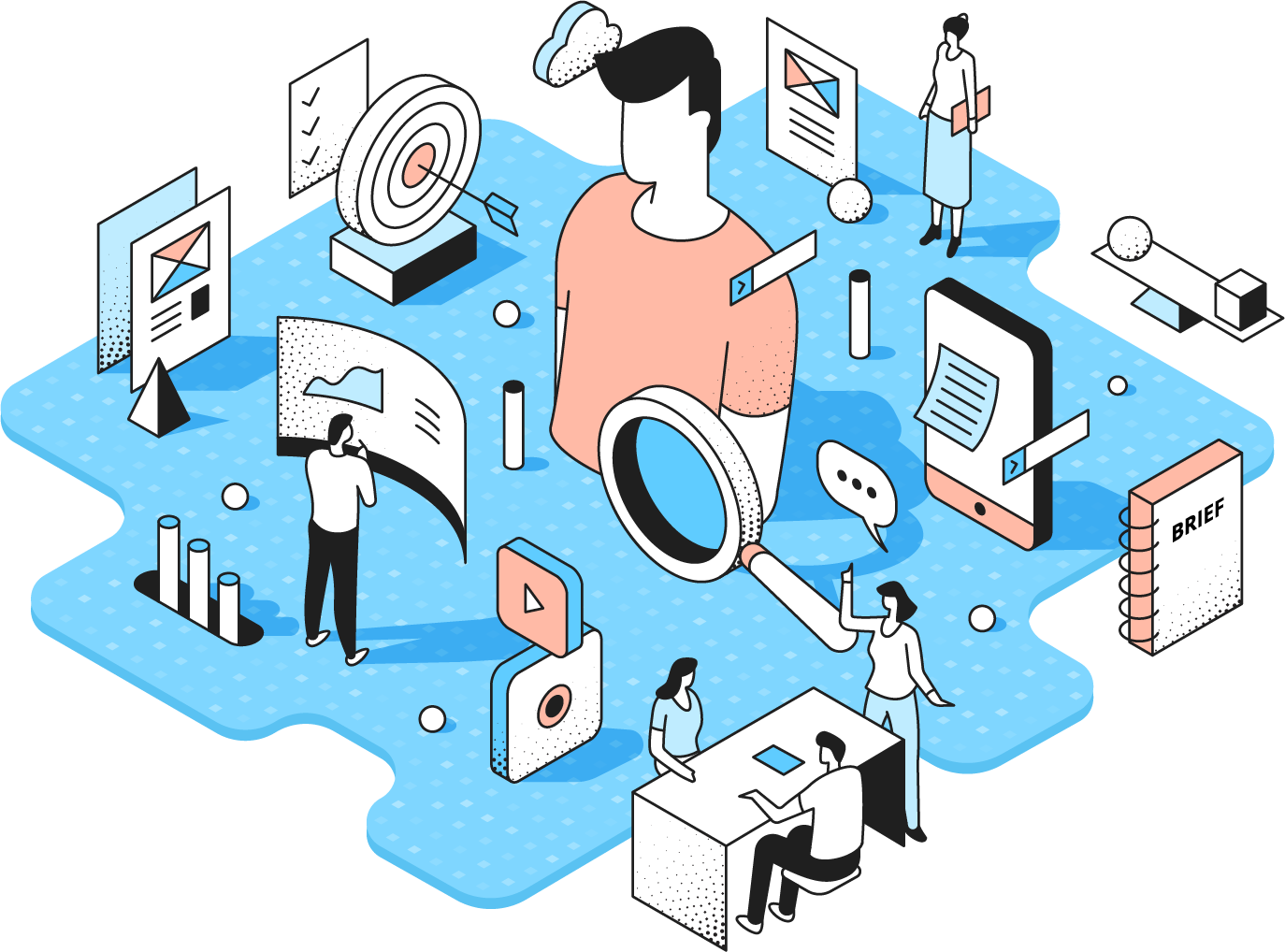 illustration showing the components that go into finding your target market