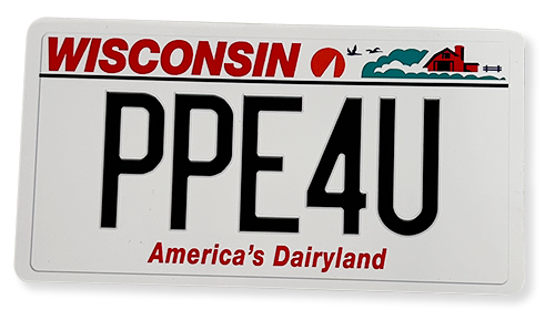 Wisconsin license plate reading PPE4U