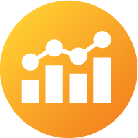 icon of a bar graph; digital campaign analysis and reporting