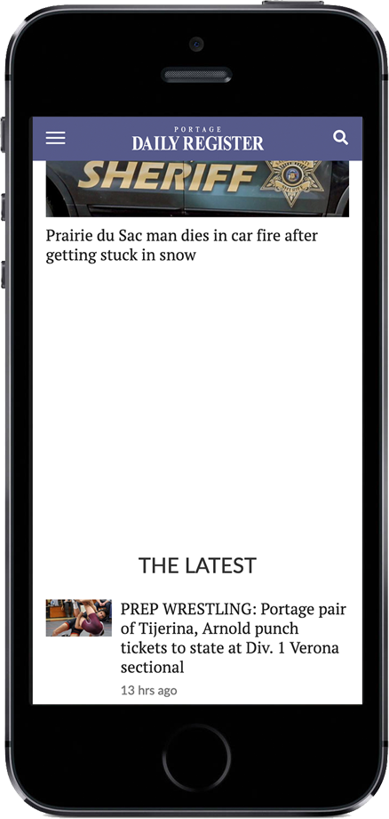 mobile phone playing a Divine Savior Healthcare ad