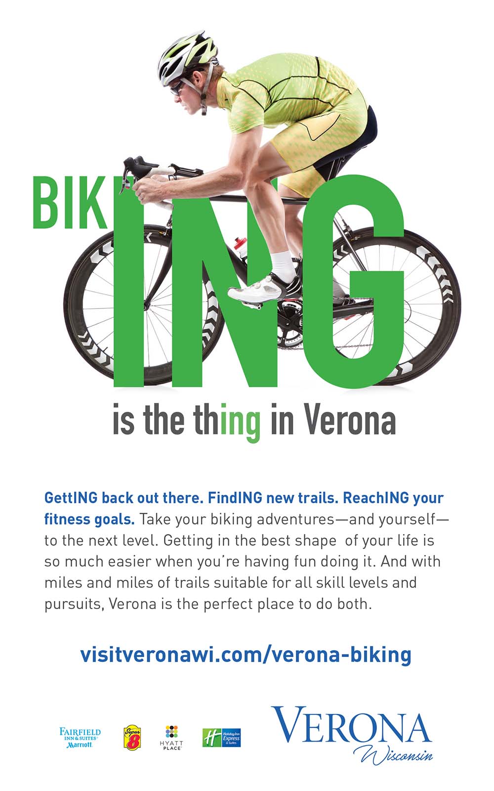 Verona Area Chamber of Commerce print ad: Biking is the thing in Verona